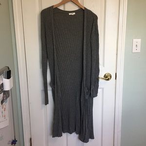 Ribbed BP gray duster cardigan